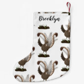 かわいい幸せ最高のライレバード漫画イラストレーション スモールクリスマスストッキング (裏面)