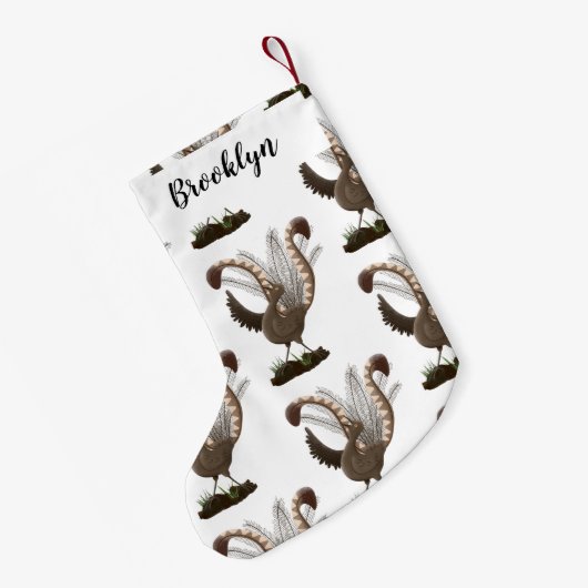 かわいい幸せ最高のライレバード漫画イラストレーション スモールクリスマスストッキング (裏面 (吊り時))