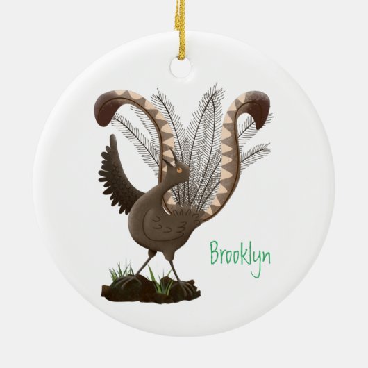 かわいい幸せ最高のライレバード漫画イラストレーション セラミックオーナメント (裏面)