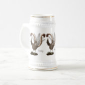 かわいい幸せ最高のライレバード漫画イラストレーション ビールジョッキ (正面左)