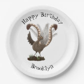 かわいい幸せ最高のライレバード漫画イラストレーション ペーパープレート (正面)