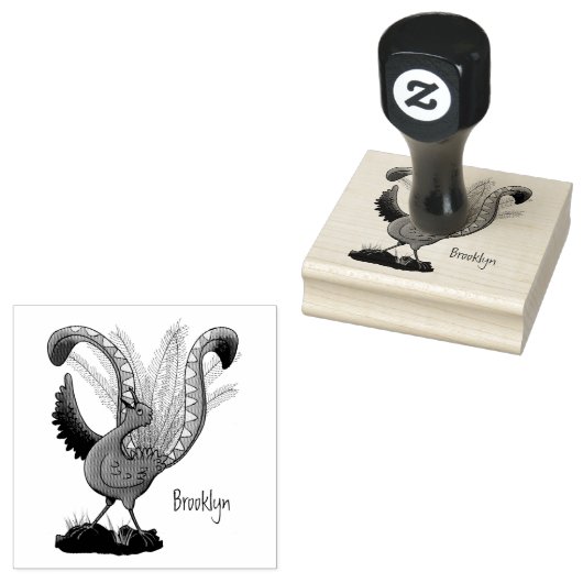 かわいい幸せ最高のライレバード漫画イラストレーション ラバースタンプ (押印)