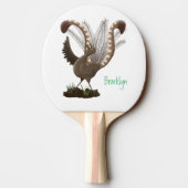 かわいい幸せ最高のライレバード漫画イラストレーション 卓球ラケット (裏面)