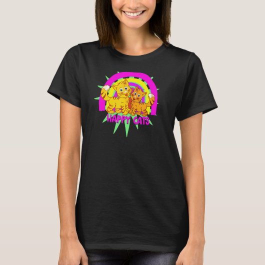 かわいい幸せ猫たち Tシャツ (正面)