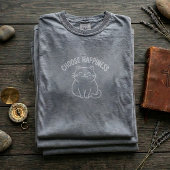 かわいい幸せ猫の引用グラフィックTシャツ Tシャツ