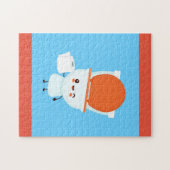 かわいい幸せ笑顔のボウルとトイレ紙 ジグソーパズル (横)