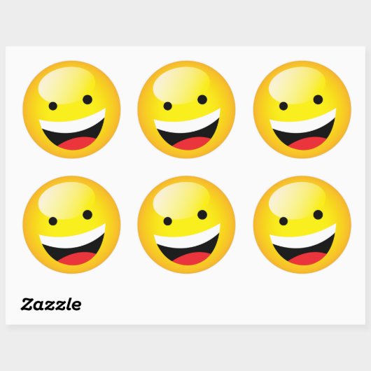 かわいい幸せ絵文字の笑い顔パーティー時間シンボル ラウンドシール (シート)