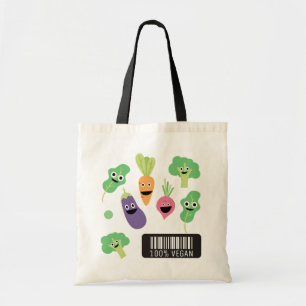 かわいい幸せ野菜100%ビーガン トートバッグ