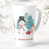 かわいい幸せ雪だるまクリスマス名大 カフェラテマグ