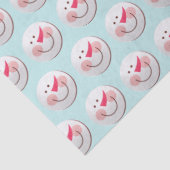 かわいい幸せ雪だるま顔パターンクリスマス 薄葉紙 (詳細)