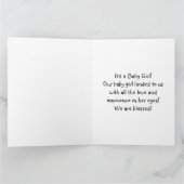 かわいい幸せ顔のかわいい日本の漫画の人形ピンク カード (内部)