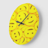 かわいい幸せ顔の壁時計 ラージ壁時計 (傾斜)