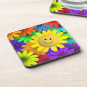 かわいい幸せ顔花 コースター (左側)