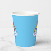 かわいい幸せ1st誕生日レインボークラウドブルーパーティー 紙コップ (左)