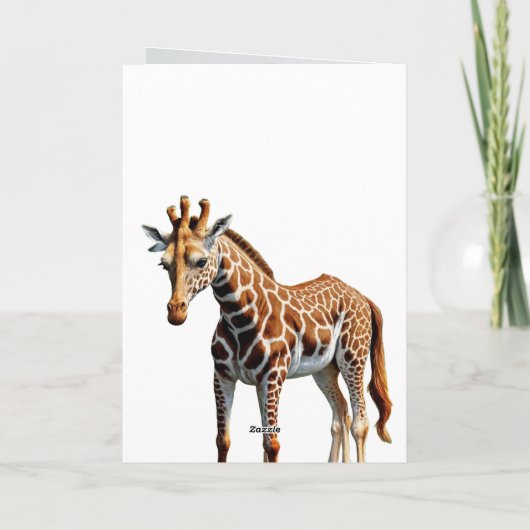 かわいい幸せ3歳の誕生日おばあちゃん可愛いキリン カード (裏面)