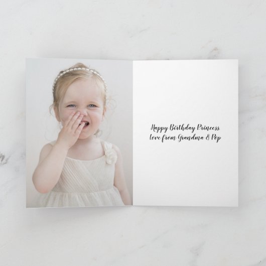 かわいい幸せ3歳の誕生日おばあちゃん可愛いキリン カード (内部)