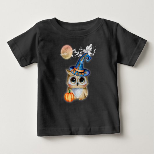 かわいい幸せ「フクロウの間」 ベビーTシャツ (正面)