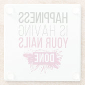 かわいい幸福にされるあなたのネイルがあっています ガラスコースター (裏面)