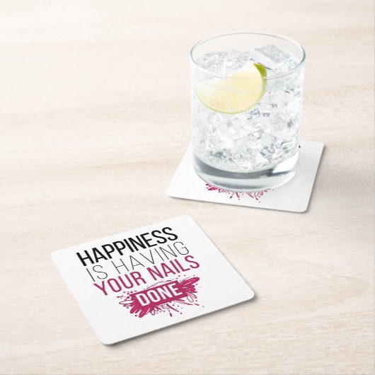 かわいい幸福にされるあなたのネイルがあっています スクエアペーパーコースター (インサイチュ)
