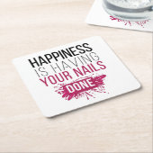かわいい幸福にされるあなたのネイルがあっています スクエアペーパーコースター (アングル)