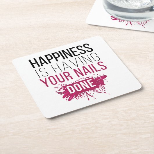 かわいい幸福にされるあなたのネイルがあっています スクエアペーパーコースター (アングル)