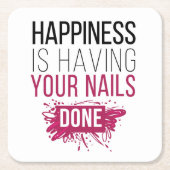 かわいい幸福にされるあなたのネイルがあっています スクエアペーパーコースター (正面)