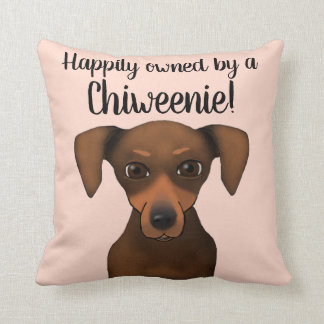 かわいい幸福に所有されたChiweenie |のチワワのダックスフント クッション