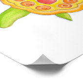 かわいい幻想的なカメの緑の子供部屋のアート ポスター (角)