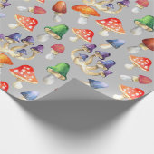 かわいい幻想的なキノコ ラッピングペーパー (角)