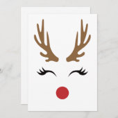 かわいい幻想的なクリスマス  トナカイが勝つ シーズンカード (正面/裏面)