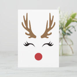 かわいい幻想的なクリスマス  鹿 スレイ シーズンカード
