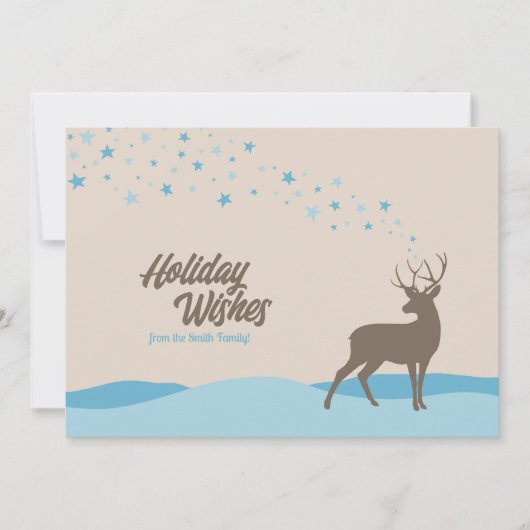 かわいい幻想的な写真なしの冬の森の鹿 シーズンカード (正面)