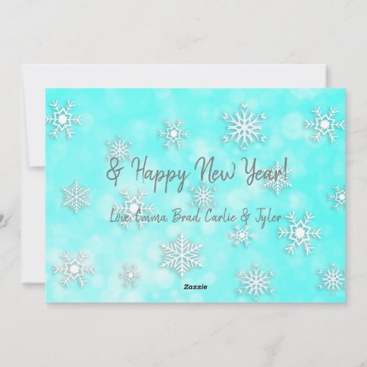 かわいい幻想的な水彩クリスマスフクロウ シーズンカード (裏面)