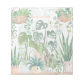 かわいい幻想的な水彩画の観葉植物 ノートパッド (正面)