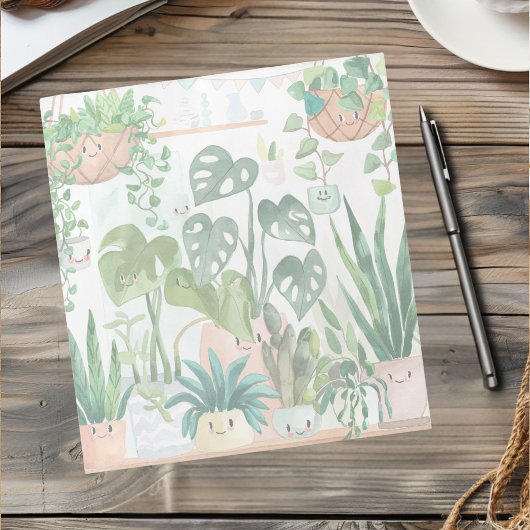 かわいい幻想的な水彩画の観葉植物 ノートパッド