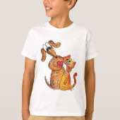 かわいい幻想的な犬と猫 Tシャツ (正面)