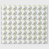 かわいい幻想的な緑のカエル風船 ラッピングペーパー (フラット)