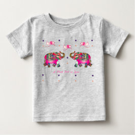 かわいい幼児のアーティスティックな象 ベビーTシャツ