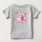 かわいい幼児のアーティスティックな象 ベビーTシャツ (裏面)
