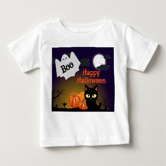 かわいい幼児のハロウィーン幽霊Tシャツ ベビーTシャツ (正面)