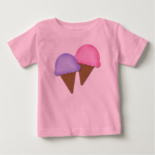 かわいい幼児のワイシャツのアイスクリームコーンのガーリーな衣服 ベビーTシャツ