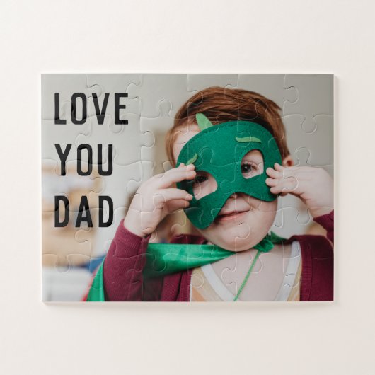 かわいい幼児の写真パパ ジグソーパズル (横)