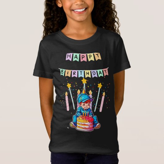 かわいい幼児の初誕生日おめでとうグッズ かわいい男の子 Tシャツ (正面)