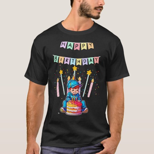 かわいい幼児の初誕生日 おしゃれな男の子 Tシャツ (正面)
