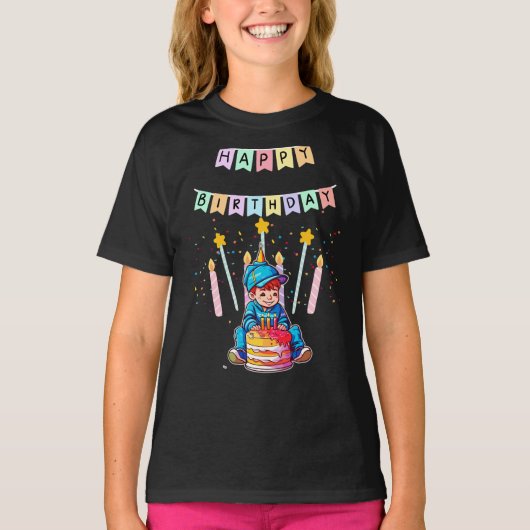 かわいい幼児の初誕生日 おしゃれな男の子 Tシャツ (正面)