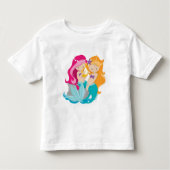かわいい幼児の女の子マーメイドフレンズビーチTシャツ トドラーTシャツ (正面)