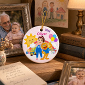 かわいい幼児の誕生日パーティーの記念品 セラミックオーナメント