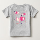 かわいい幼児アーティストの象さん ベビーTシャツ (裏面)