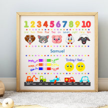 かわいい幼児学習ポスター