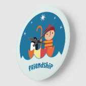 かわいい幼稚園で見つかった友情 ラージ壁時計 (傾斜)